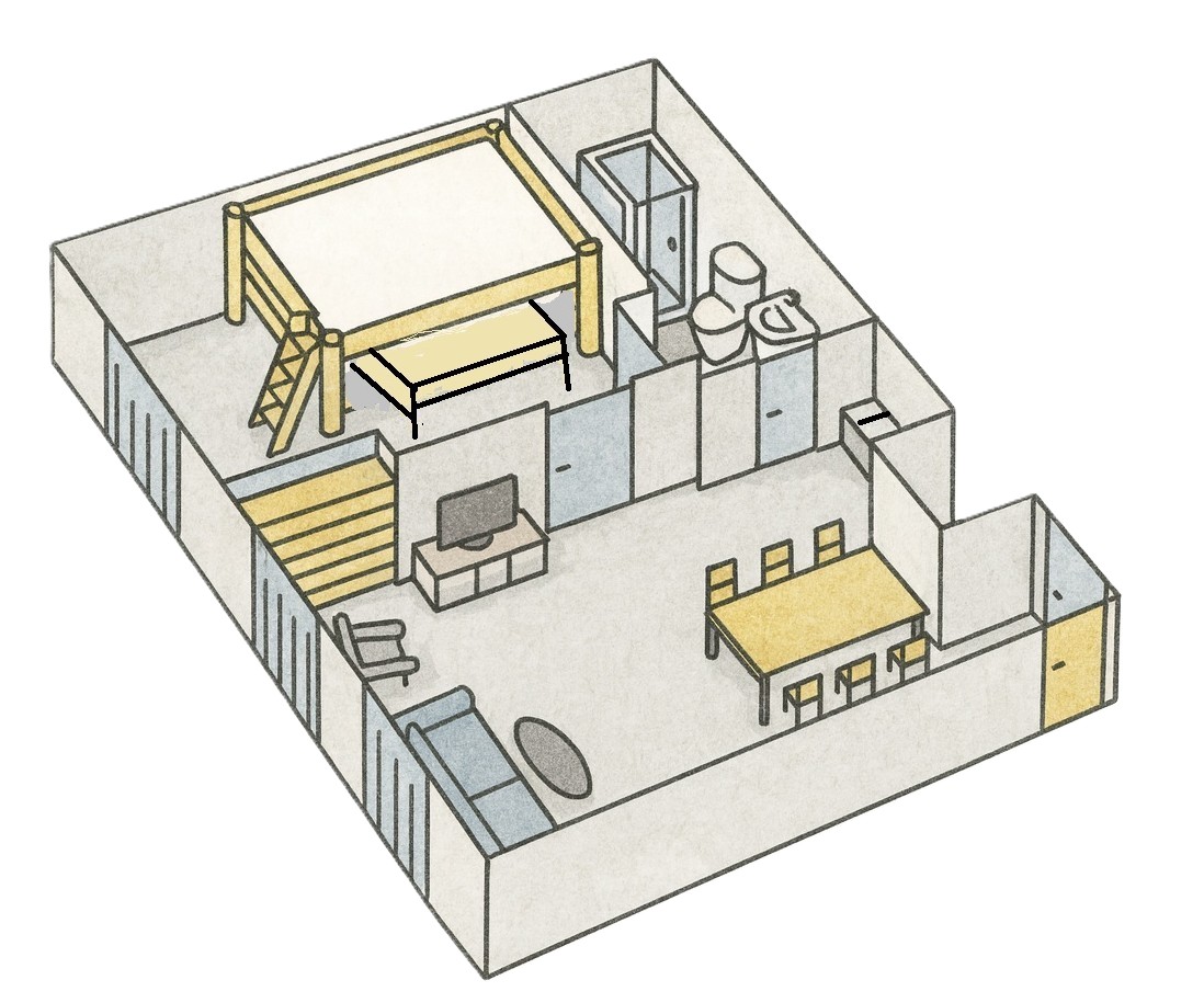 luxusní apartmán Rajsko půdorys a vybavení
